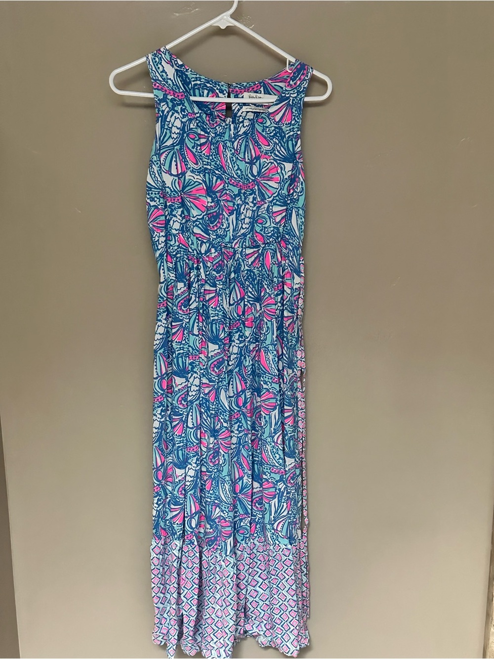 Lilly Pulitzer  Blue Pink Girls Long Maxi Dress Size XL